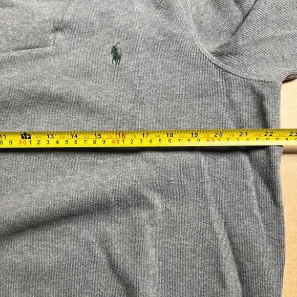 Vintage Polo Ralph Laure Size Large Pullover 100% Cotton Shawl Collar gray - Picture 4 of 6